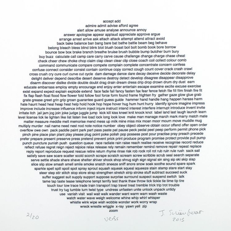Click the image for a view of: Guilds & unions: verb circle. 2013. Giclee print. edition 20
